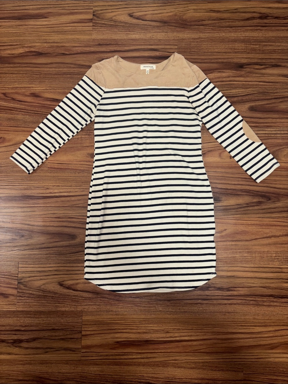 Monteau Striped Long Sleeve Dress